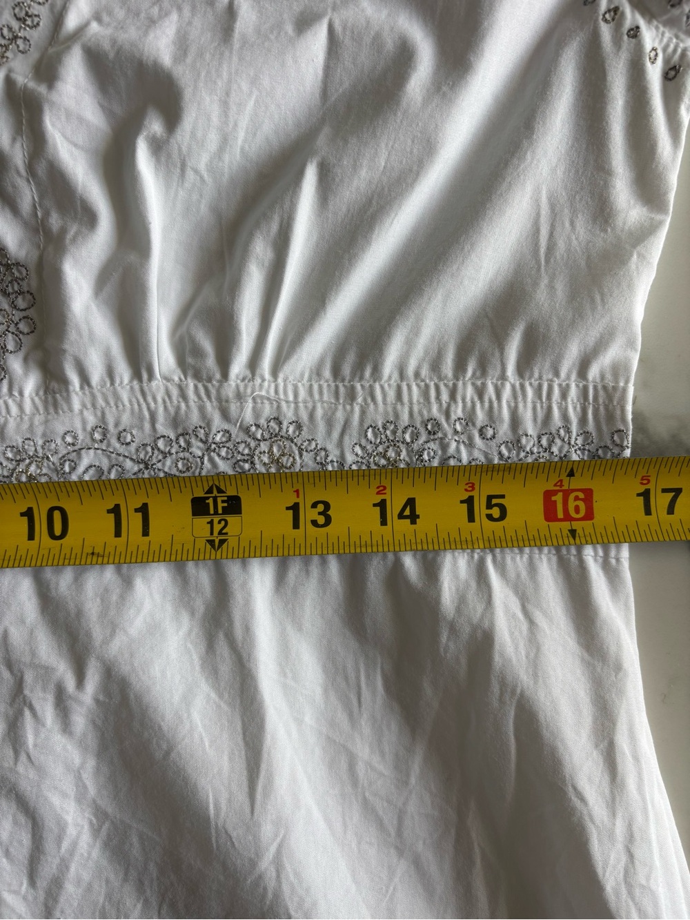 Cabana Life White Cotton Embroidered V-Neck Tunic Dress Bell Sleeve Size M - Picture 7 of 11
